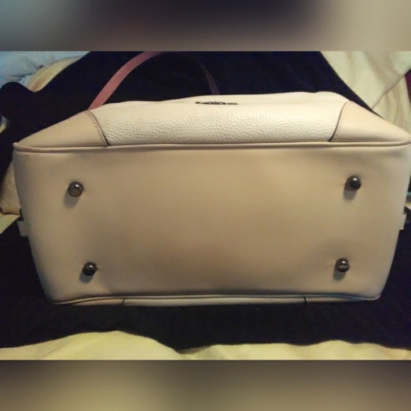 COPY - COACH CREAM COLOR TOTE/ SNAKE SKIN TOP/ SHOULDER BAG STRAP PEACHSTRAP … - Picture 6 of 16